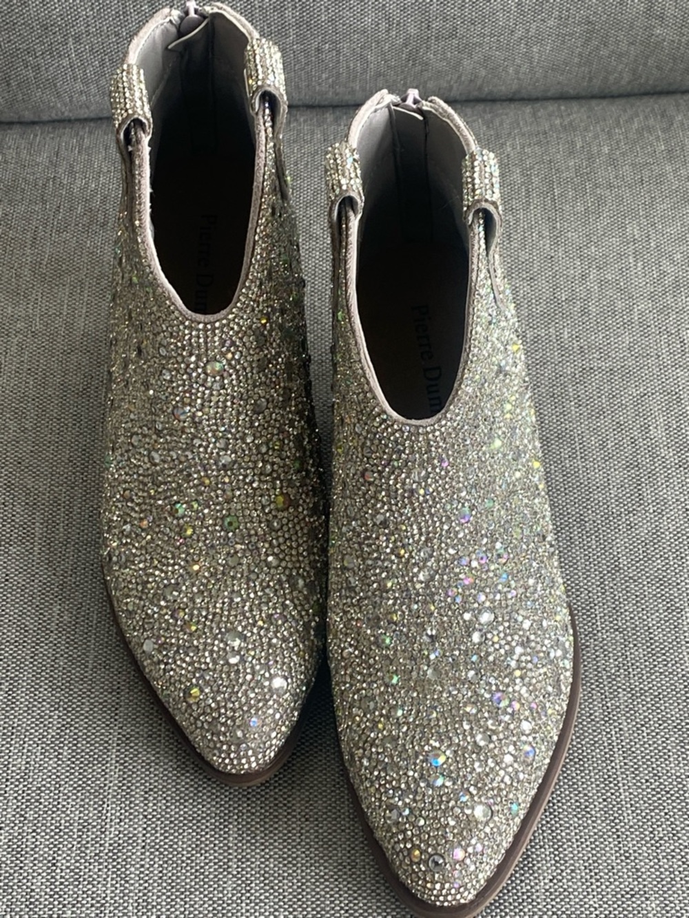 Pierre Dumas "Wilder-26" rhinestone embellished ankle booties 6 1/2 NEW NO BOX - Picture 7 of 11